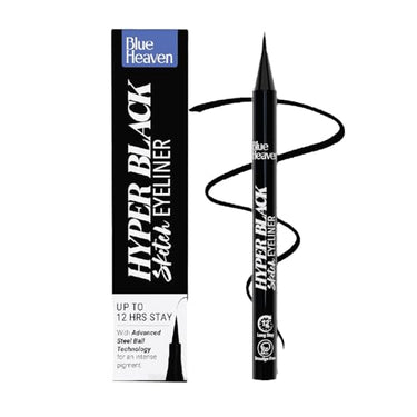 Blue Heaven Hyper Black Sketch Eyeliner Pen|Upto 12hr Stay with Matte Finish|Waterproof & Smudge Proof |One Stroke Easy Application|With Advanced Steel Ball Technology